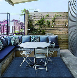 English Elm New Interlocking Polypropylene Patio Floor Tiles 44 Piece Set for Balcony Poolside Use W3022P251862