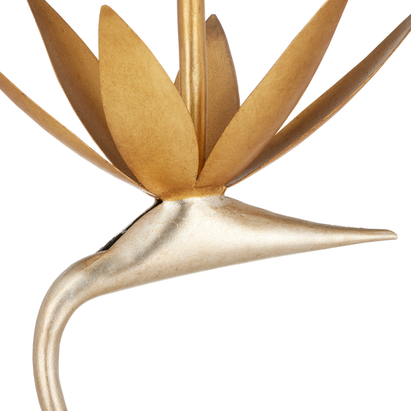 Paradiso Nature-Inspired Gold & Silver Accent Table with Glass Top - Bohemian Elegance & Charm