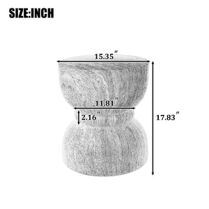 English Elm U_style Hourglass Mgo Concrete Outdoor Accent Table Sculptural Stone Texture Patio Decor Beige,Yellow N711P422067M