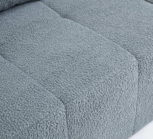 English Elm Modern Modular Armless Floor Sofa Single Square Sectional Seat with Removable Back Cushion, Grey Plush Comfort W1960S00012