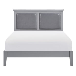 English Elm Classic Gray Eastern King Panel Bed With Upholstered Headboard – Timeless Charm & Comfort For Your Bedroom B011S01321
