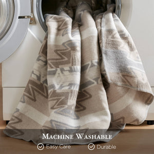 English Elm 1-piece King Jacquard Cotton Blend Blanket Aztec Woven Soft Breathable Bedroom Layer Multi B035P437492