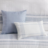 Harbor House Morgan Cottage/Country 5 Piece Cotton Jaquard Duvet Set HH12-1869 White/Blue