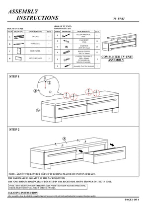 English Elm 1pc Modern Entertainment Console with Industrial Edge, Grey Wood Finish, Open Shelf & Two Drawers Black,White 19.37 L x 72.79 W x 22.48 H B2741P295134