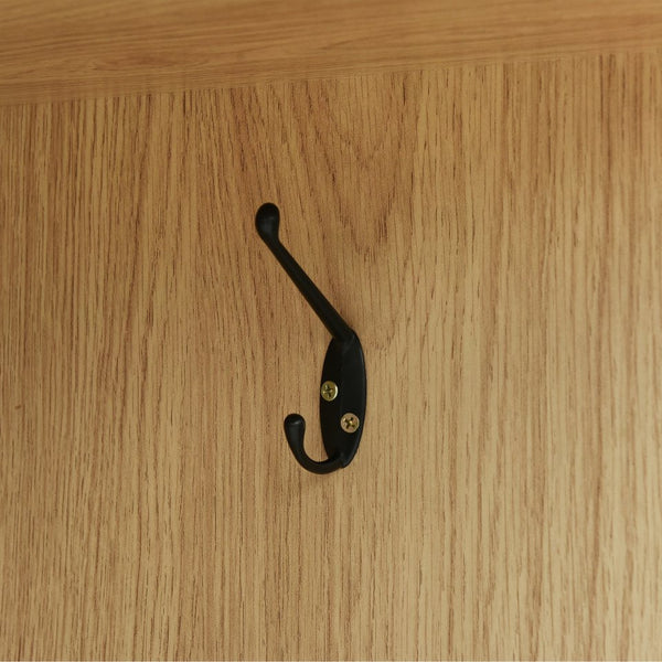 English Elm 4-Door Wardrobe with Full-Length Mirror, Dust-Proof Compartments, Shoe Door & Anti-Tip Safety Features Natural N820S00056N