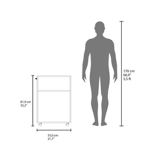 English Elm Wiley Slim Rolling Storage Cart with Casters — Compact White Organizer, Open Shelves for Kitchen Bath Office B200P362022