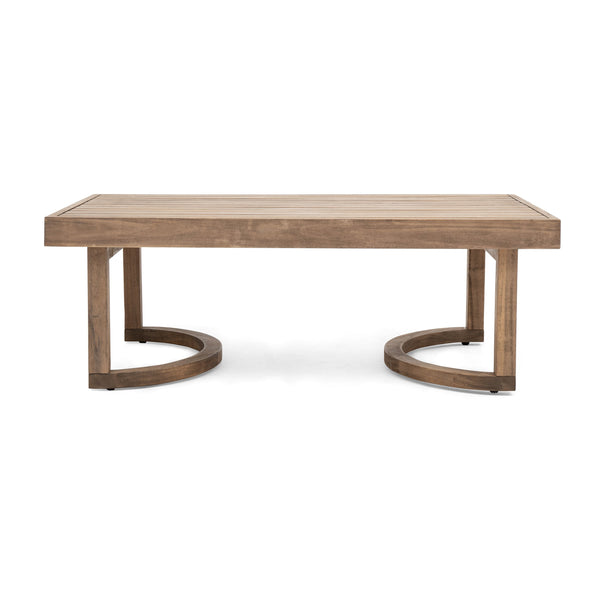 English Elm Christopher Knight Home® - 2-Person Acacia Wood Loveseat & Coffee Table Set with Beige Cushions, Weather-Resistant Patio Charm 73169.00BBGE