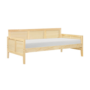 English Elm Daybed Solid Pine Wood Frame Transitional Sofa Sleeper for Studios and Guest Rooms B011S02450