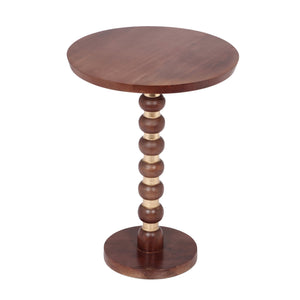 English Elm Christopher Knight Home® - Mango Wood Round End Table - Handcrafted Honey Finish With Sculpted Pedestal For Modern Spaces N768P202490H