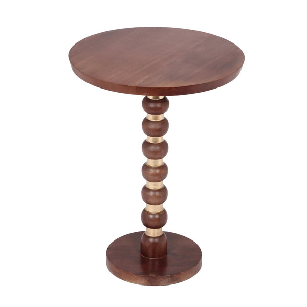English Elm Christopher Knight Home® - Mango Wood Round End Table - Handcrafted Honey Finish With Sculpted Pedestal For Modern Spaces N768P202490H