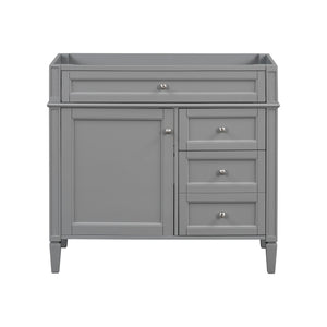 English Elm 36'' Modern Bathroom Vanity Cabinet with Tip-Out Drawer, Adjustable Shelf, Smooth Metal Slides, Solid Wood Frame Grey N710P186084E
