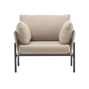 English Elm Christopher Knight Home® - [Set Of 2] 36" Beige Iron Lounge Chairs With Plush Cushions & Rope Weave, Perfect For Indoor/Outdoor N767P237035G_2