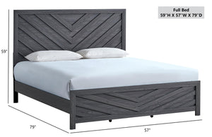 English Elm Rustica Full Panel Bed Gray Laminated Finish Architectural Trim Contemporary Bedroom B078S00655