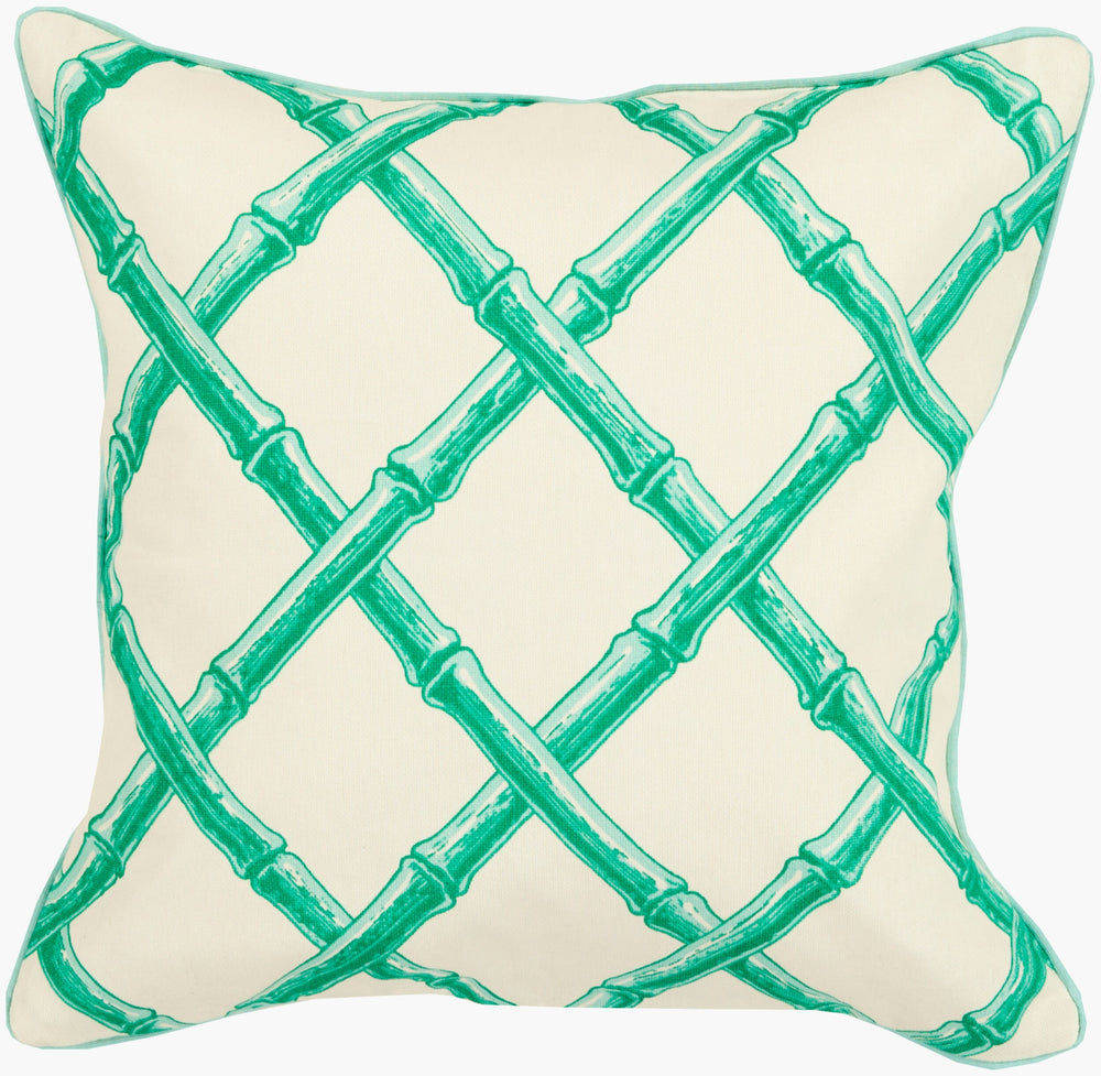 Surya Bamboo Lattice 20"L X 20"W Accent Pillow - Global Inspired Elegance For Your Home Decor Charm! White Cotton Fbb003-2020d