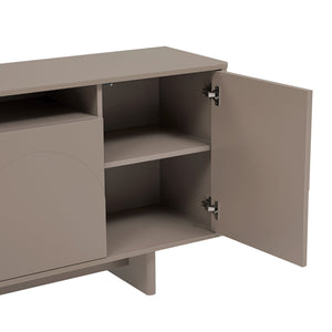 English Elm Ella 71" Sideboard with Soft-Close Doors, Adjustable Shelves, 9 Cubby Spaces & Modern Sled Legs Mocha B365S00109