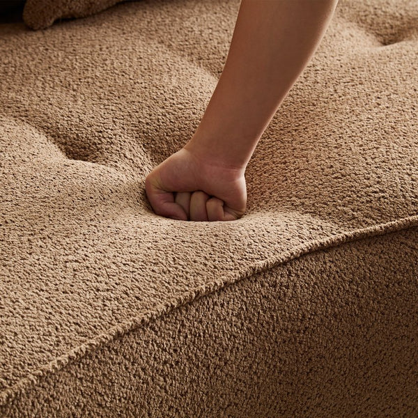English Elm Wks7c Curved Modular Sofa Solid Wood Frame Fabric Upholstery Seats 4 Living Room Camel W2085S00075