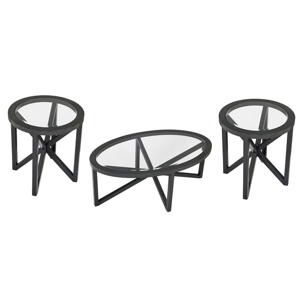 English Elm Modern Round Tempered Glass Coffee Table With Solid Wood Base – Stylish Minimalist Design For Any Space W1781127576