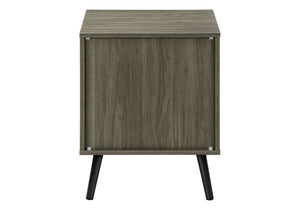 English Elm Accent Side Table Rustic Grey Laminate Compact Storage Cabinet Transitional Bedroom Grey B2710P461693