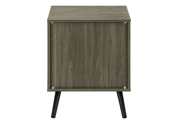English Elm Accent Side Table Rustic Grey Laminate Compact Storage Cabinet Transitional Bedroom Grey B2710P461693