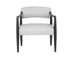 Sunpan Keagan Lounge Chair - Luxurious 100% Buffalo Leather with Elegant Wood Frame for Ultimate Comfort Saloon Light Grey Leather