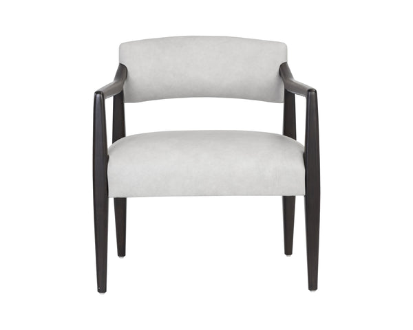 Sunpan Keagan Lounge Chair - Luxurious 100% Buffalo Leather with Elegant Wood Frame for Ultimate Comfort Saloon Light Grey Leather