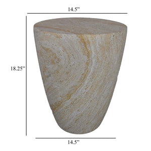 English Elm Archi Fluted Resin Plant Stand with Marbled Stone Look for Indoor Outdoor Decor B056P416932