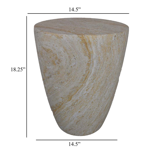 English Elm Archi Fluted Resin Plant Stand with Marbled Stone Look for Indoor Outdoor Decor B056P416932