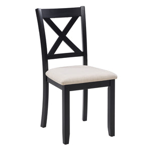 English Elm Dining Chairs Set of 4 Rubberwood Frame Linen Seat Modern Ergonomic Kitchen Side W1998P336527
