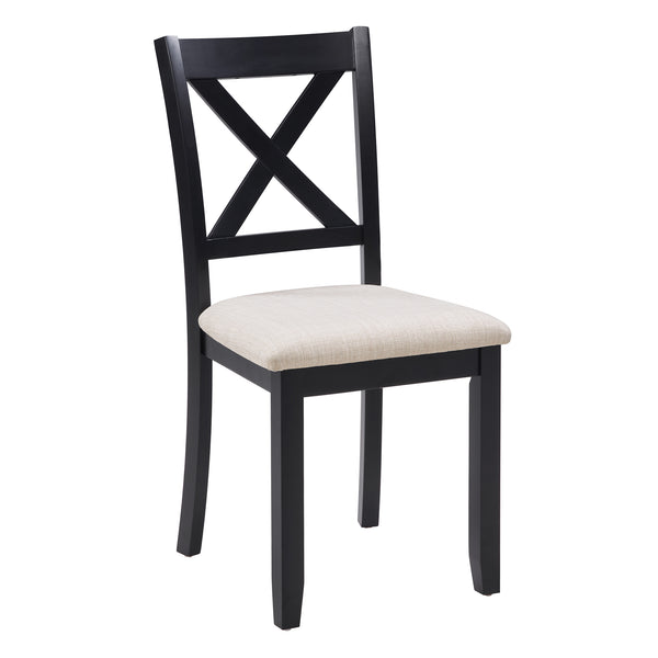 English Elm Dining Chairs Set of 4 Rubberwood Frame Linen Seat Modern Ergonomic Kitchen Side W1998P336527