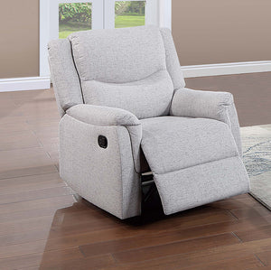 English Elm Single Manual Recliner Chair Woven Burlap Fabric Padded Arms Living Room Comfort Off White B089P240482
