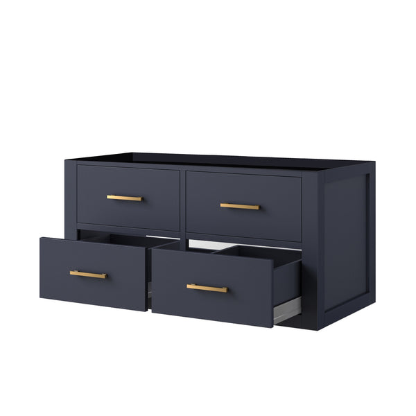 English Elm Blue Single-Sink Vanity With Soft-Close Drawers – Midcentury Style, Space-Saving Design, 36" Wide B2731P257971
