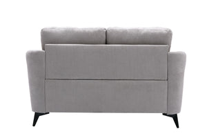 English Elm Carlotta Tufted Woven Fabric Sofa Set Mid-century Style with Black Metal Legs B2749S00143