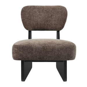 English Elm [set of 2] Beige Polyester Barrel Lounge Chairs with Black Wood Base for Living Room Black,Dark Brown N767P373046R