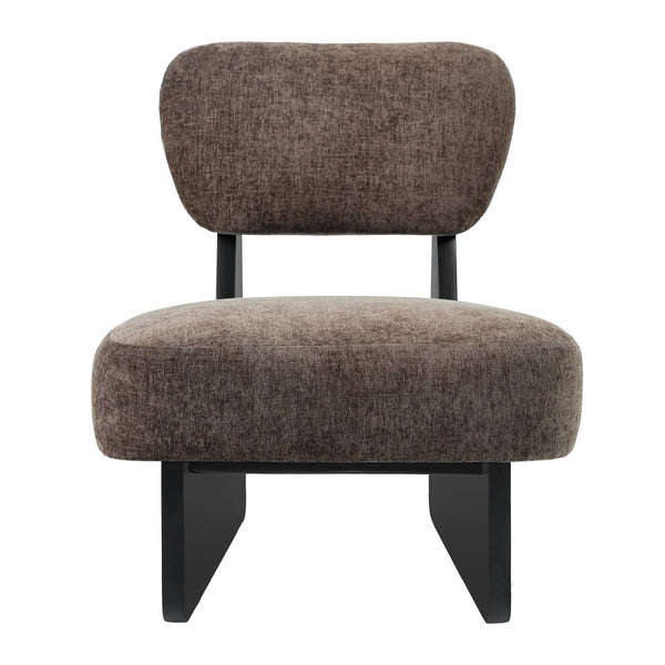 English Elm [set of 2] Beige Polyester Barrel Lounge Chairs with Black Wood Base for Living Room Black,Dark Brown N767P373046R