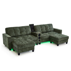 English Elm Swivel Barrel Accent Chair Chenille Tufted Round Club Seat for Living Room Lounge Green N719S002290F