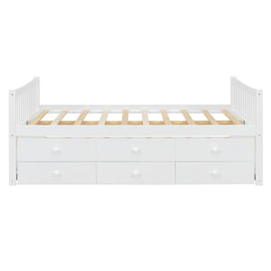 English Elm Full Size Daybed with Trundle Twin Pullout and Three Storage Drawers for Guest Rooms LP100341AAK