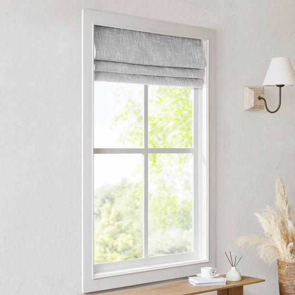 English Elm 1-piece Cordless Roman Shade Linen Look Blackout Polyester Viscose Bedroom Window B035P437524