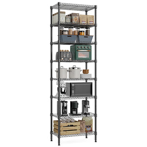 English Elm 8 Tier Heavy Duty Carbon Steel Wire Shelving Unit 2000 Lb Garage Pantry Organizer Black W5386P503961