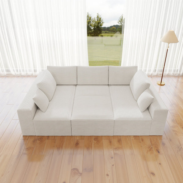 English Elm 98.4*68.9"Modular Sectional Sofa - Plush Corduroy, No Assembly, Versatile Comfort For Small Spaces! W3819S00036