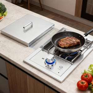 English Elm Commercial Dual Burner Stainless Steel Countertop Gas Range for Professional Kitchens W5057P394285