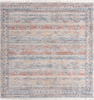 Unique Loom Aramis Tal Machine Made Tribal Rug Multi, Black/Blue/Orange/Rust Red/Ivory 12' 0" x 12' 2"