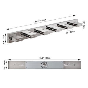 English Elm Modern Chrome Led Vanity Light - 6-Light Wall Sconce For Bright, Elegant Bathroom Illumination W2312P374922