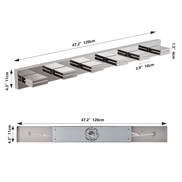 English Elm Modern Chrome Led Vanity Light - 6-Light Wall Sconce For Bright, Elegant Bathroom Illumination W2312P374922