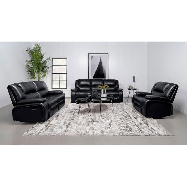 English Elm Elodie Black Upholstered Motion Reclining Loveseat - Modern Comfort With Plush Arms & Elegant Design B062P354076