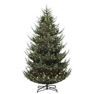 English Elm Homcom 9 Ft Prelit Nordic Pine Tree With 300 Led Lights, Remote Control, Easy Setup & Sturdy Base W2225P249639