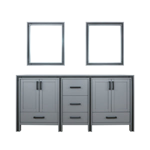English Elm Dark Grey Double Bath Vanity Set With Mirrors - 72" W Storage Solution For Modern Bathrooms B2731S00584