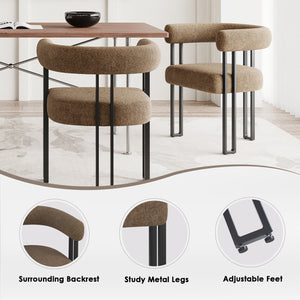 English Elm Counter Height Stools Set of 2 Mid-century Metal Legs Ergonomic Kitchen Island Seating Coffee T3623P432008