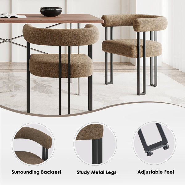 English Elm Counter Height Stools Set of 2 Mid-century Metal Legs Ergonomic Kitchen Island Seating Coffee T3623P432008