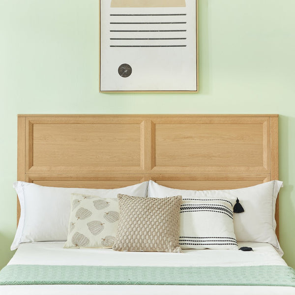 English Elm Queen Storage Bed with Geometric 3d Headboard Four Drawers and Walnut Finish W1820S00046