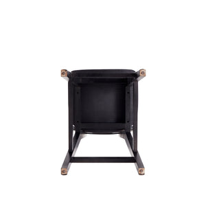 English Elm Versailles Cane Back Wood Counter Stool with Solid Ash Frame, Rattan Seat, 275 lb Capacity, Fully Assembled Black+Natural B365P398062